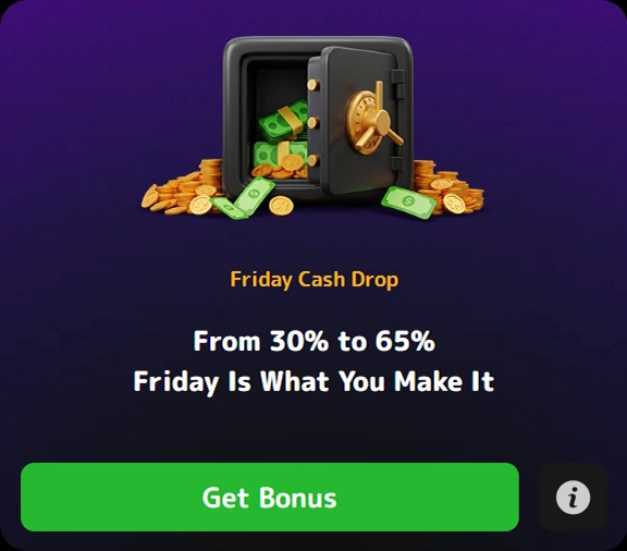 bonus-2 Friday Cash Drop safe with cash 30–65%