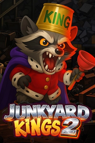 slot-12 Junkyard Kings 2 raccoon mascot in bucket crown
